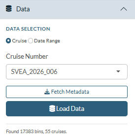Data panel in the sidebar